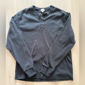 J Crew Knit Henley Black L